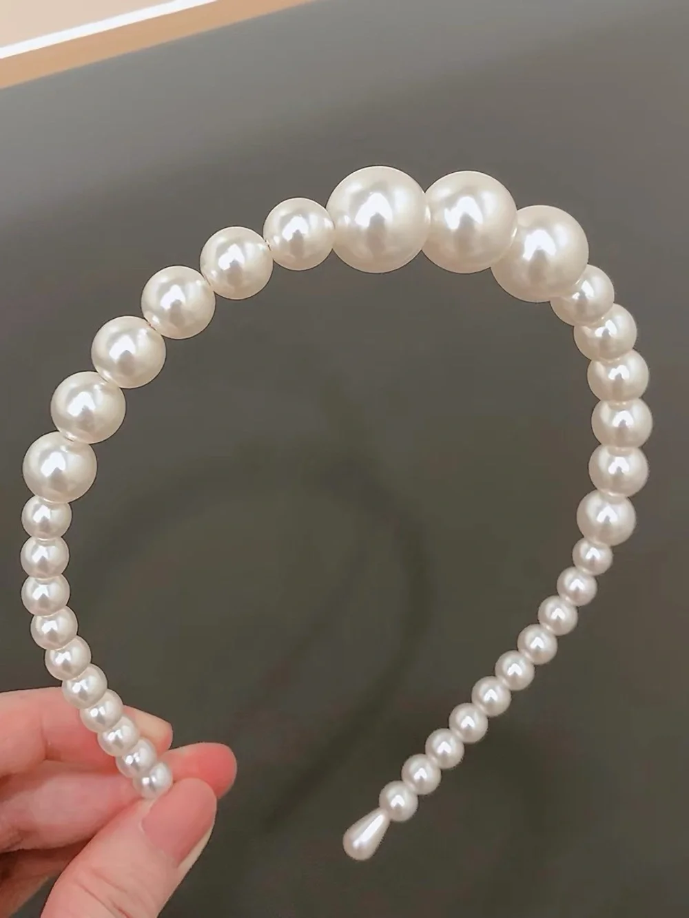 Vintage Pearl Beaded Headband - Ivory White